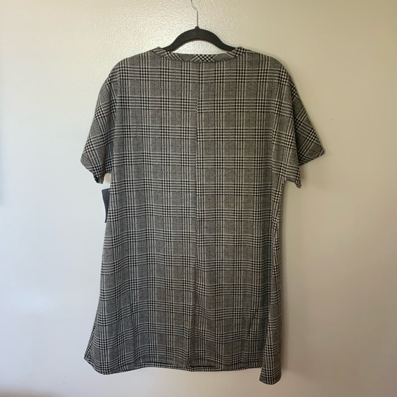 Houndstooth Plaid Dress with Athletic Stripes - Picture 3 of 5